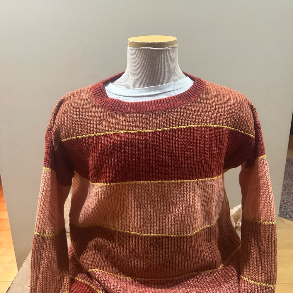 Striped Red and Brown Women’s Sweater
